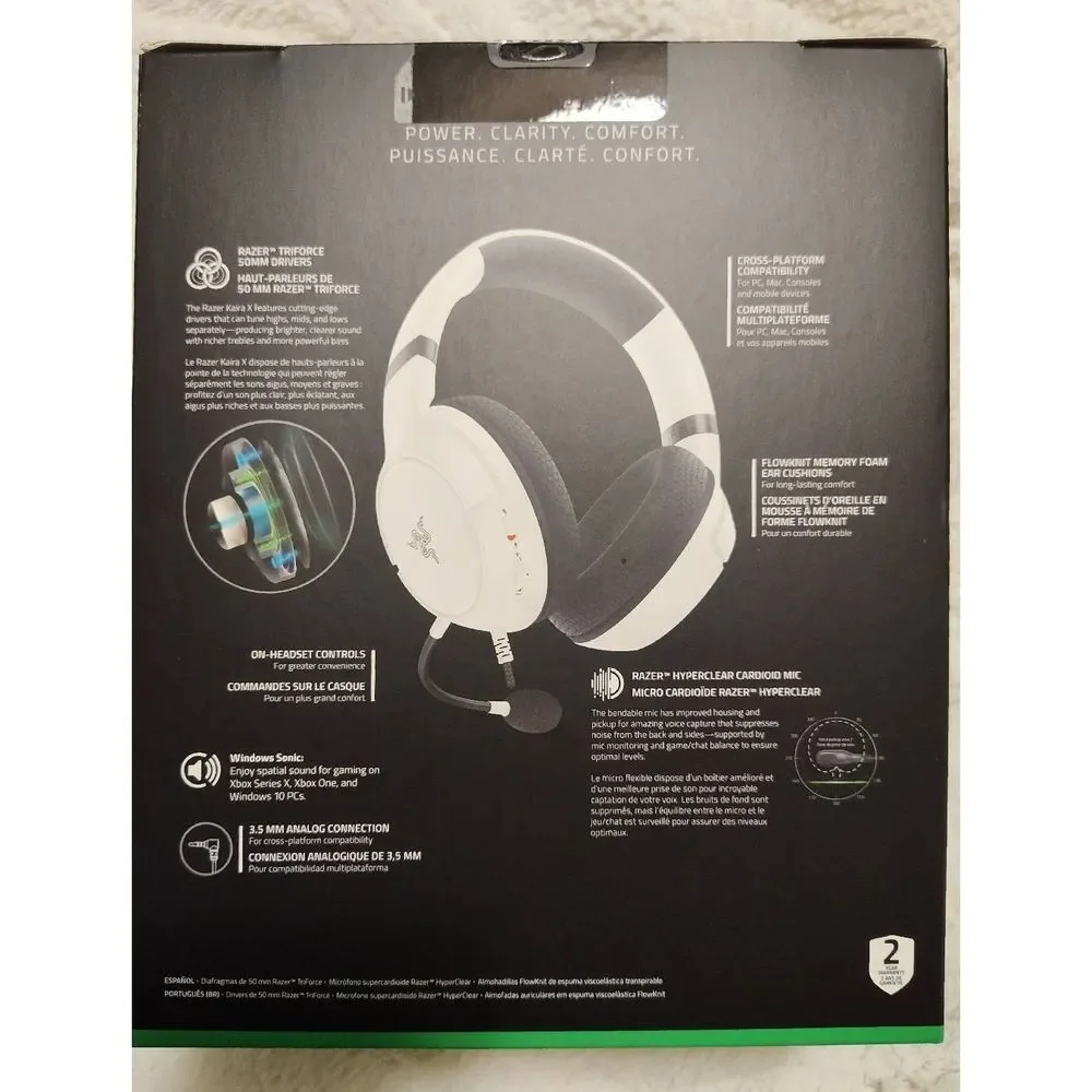 Razer Kaira X for Xbox - Wired Gaming Headset for Xbox Series X|S White‎